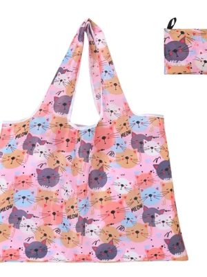 Large Foldable Reusable Shopping Bag – Eco-Friendly Washable Nylon Tote